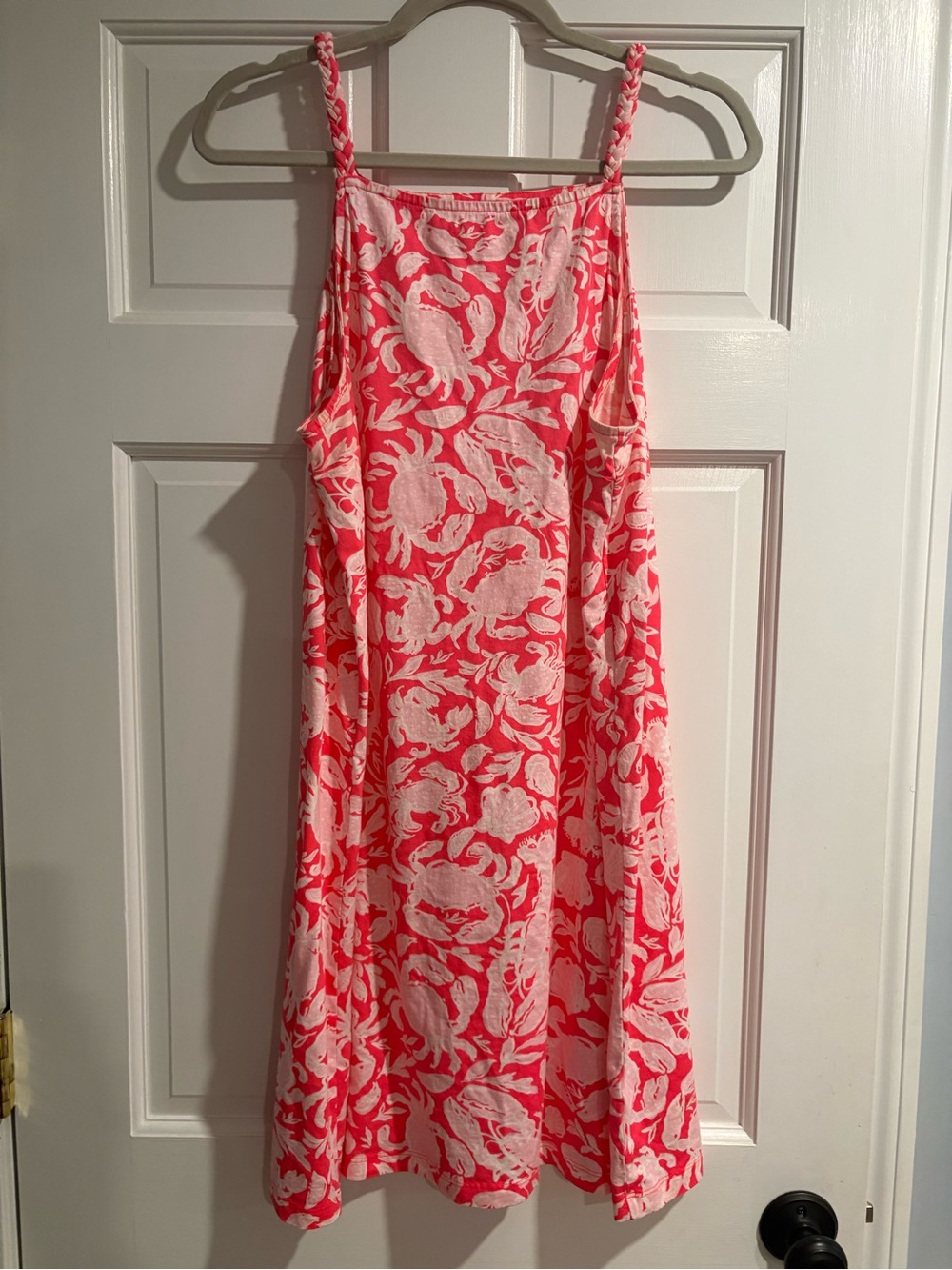 Lilly Pulitzer Coral & White Braided-Strap Mini Dress